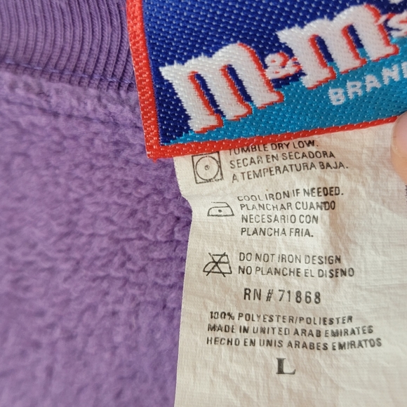 Vintage M&M fleece crewneck sweatshirt size large - Picture 3 of 3